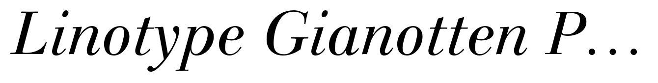 Linotype Gianotten Pro Light Italic